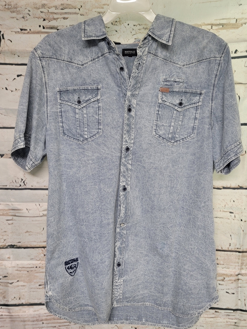 Buffalo David Bitton Short Sleeve Button Front Shirt - Large